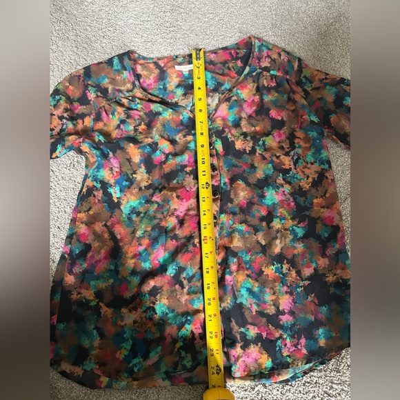Shoshanna Floral Print 100% Silk 3/4-Sleeve Multicolor Blouse - Size 10 - Picture 8 of 10
